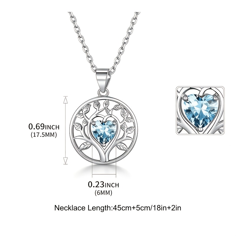 Women's S925 Silver Tree of Life Pendant Necklace, Retro Style